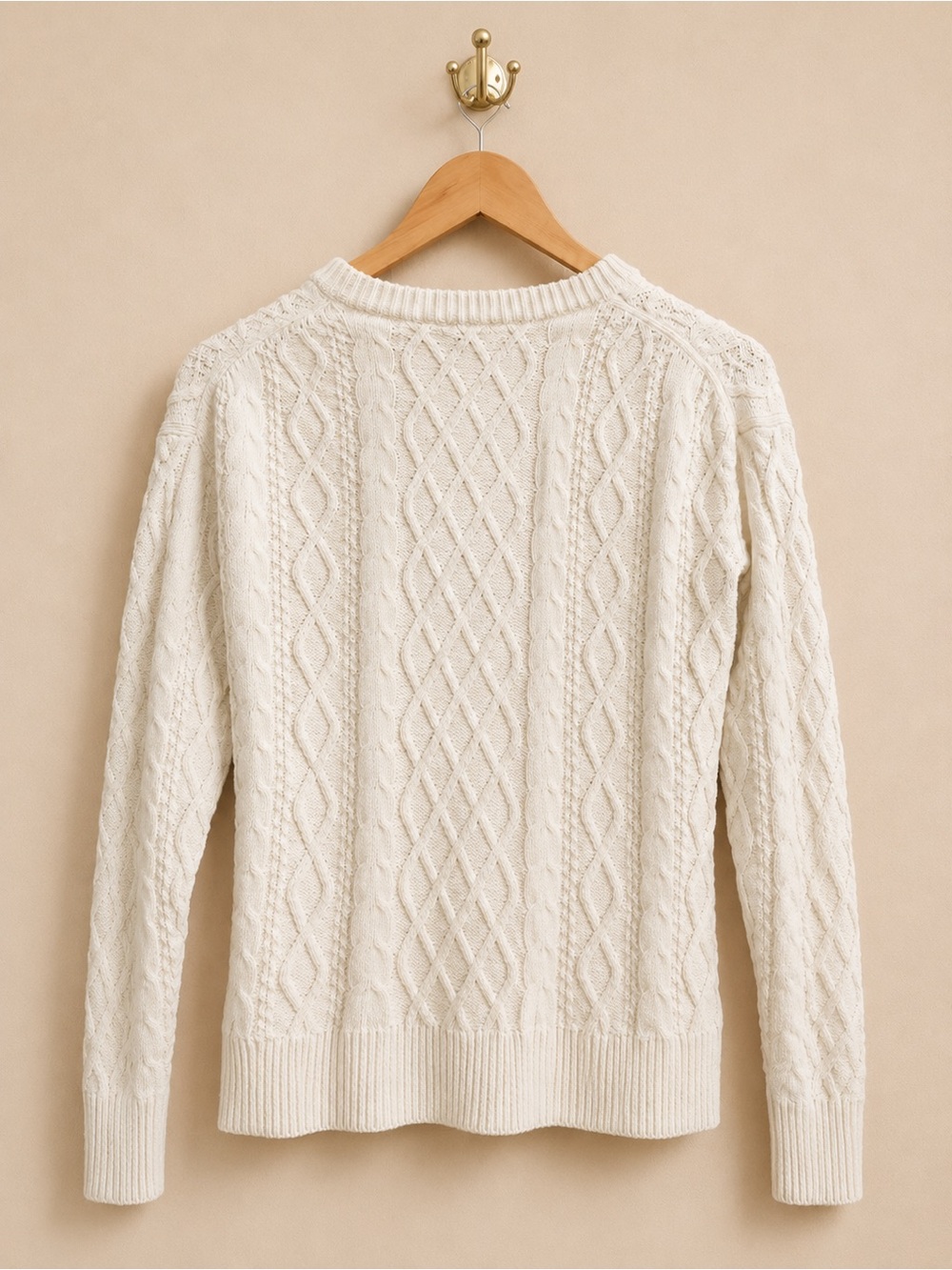 J.Crew Cream Cable Knit Sweater XS Cozy Classic - Picture 2 of 3